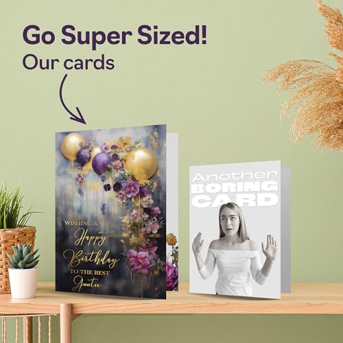 Giftzie GCARD-A5DG-GOLDBAL-AUNT-FBA Beautiful Gold Birthday Cards For Aunt thumb #2
