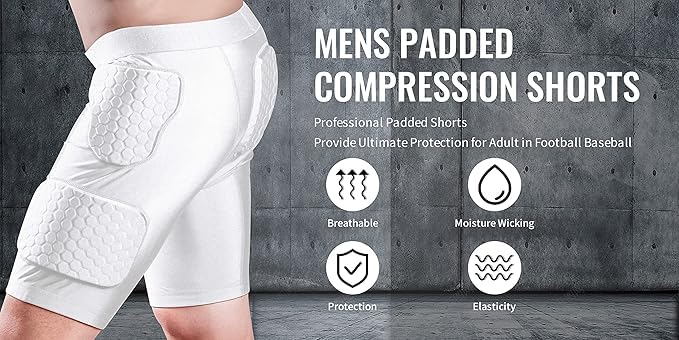 Gepolsterte Kompressionsshorts Herren - 5-Pads Für Football & Sport
