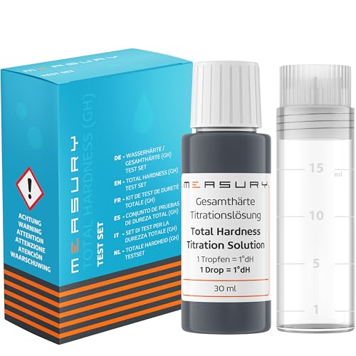 Measury Test dureté de l'eau, testeur dureté Eau, Test th fabricado en Alemania - 30 ML pour Un Maximum de 550 Tests