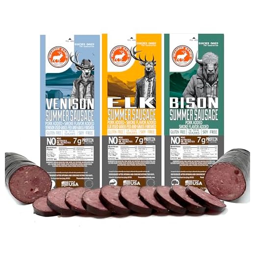 PEARSON RANCH Wild Game Summer Sausage Sampler - Elk, Bison, Venison, Summer Sausage Gift Set, Exotic Meat Gift Set For Men, Gluten-Free, MSG-Free, No Added Nitrites, Charcuterie Meat Gourmet Sausage