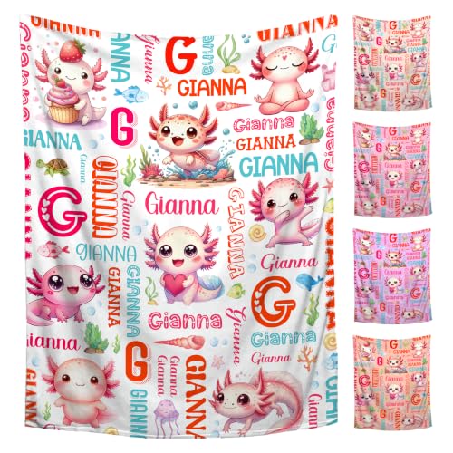 Image of Custom Axolotls Blanket for Boys Girls,Ultra Soft Personalized Gifts Baby Blanket,Customized Throw for Toddlers Newborn Stroller Crib,50 inchx60 inch