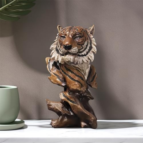 Estatua decorativa cabeza de tigre de resina