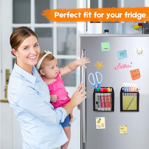 Ameceres AME-03-01 Magnetic Pencil Holder - Extra Strong Magnets Mesh Marker Holder Perfect For Whiteboard, Refrigerator And Locker Accessories  thumb #2