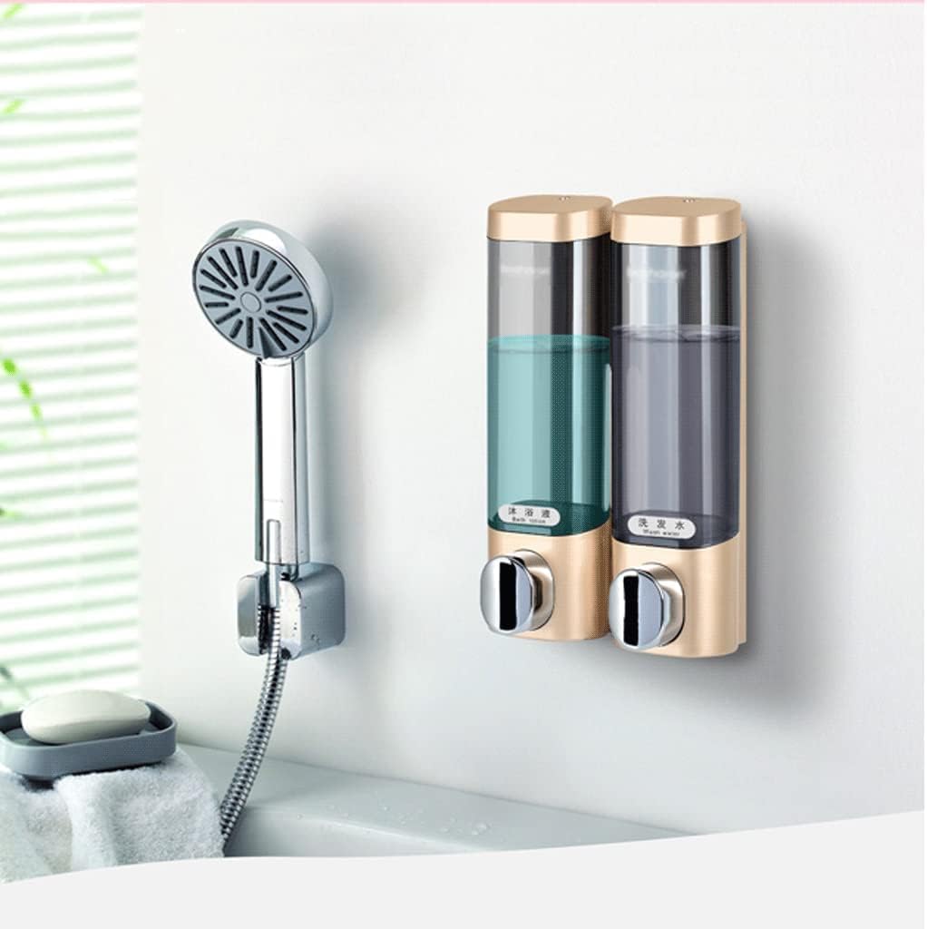 Wall Mounted Soap Dispenser Transparent Plastic Shower Liquid Dispenser for Bathroom Press Dispensing Bottle