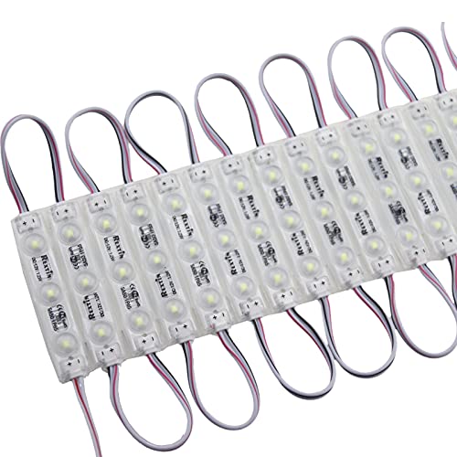 Image of Super Bright 200pcs 3 LED Module White 2835 SMD Waterproof Decorative Light for Letter Sign Advertising Signs with Tape Adhesive Backside (White)