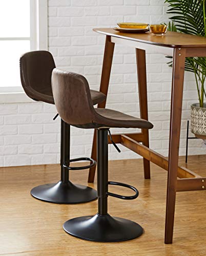 CangLong Bar Stools Swivel Barstool Chairs with Back, Modern Counter Height Adjustable for Pub Kitchen Dining Room, set of 2, Espresso - Image 8