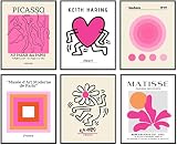 Matisse Keith Haring Bauhaus Picasso Gallery Wall Art - 8x10 Inches Unframed Set of 6 Posters for Ro