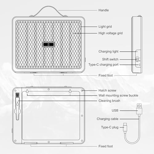 WBM Smart Electric Bug Zapper, High-Voltage LED UV Light Trap for Mosquitoes, Portable & Wall-Mountable with Safety Mesh Protection, Indoor and Outdoor Use by WBM SMART - Image 6