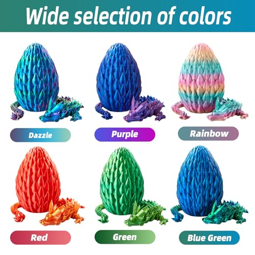 image for ELEFOCUS 3D Printed Dragon Egg, 15Inch Crystal Dragon with Egg,Surpris