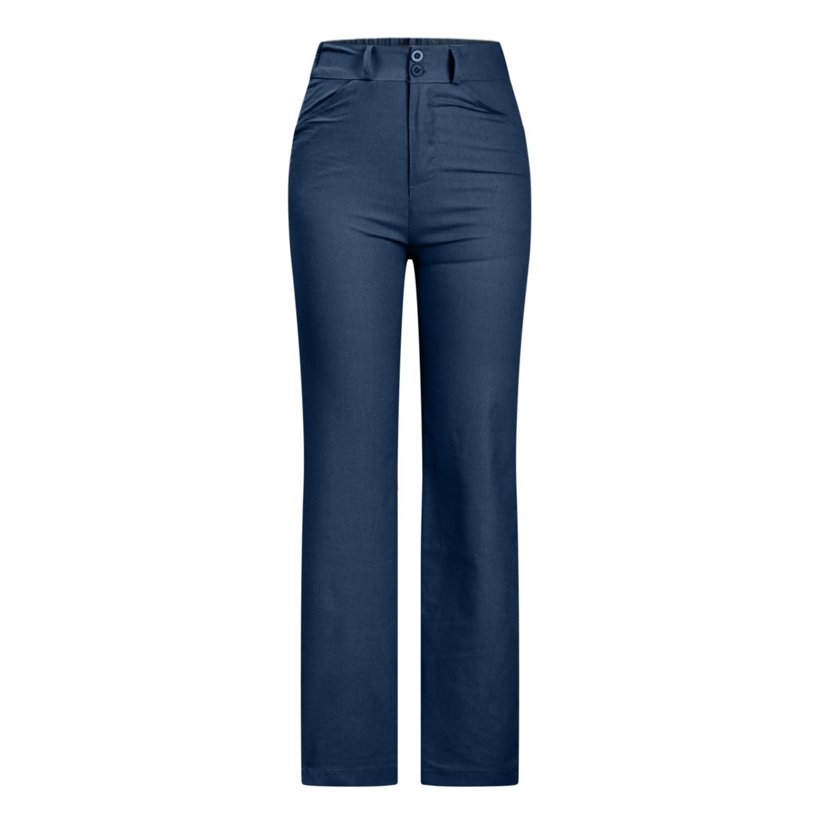 Womens Solid Color Pants Casual Dressy Pants Loose Fitting Pants Plus Size Trendy Pants Cotton Linen Pants Plus
