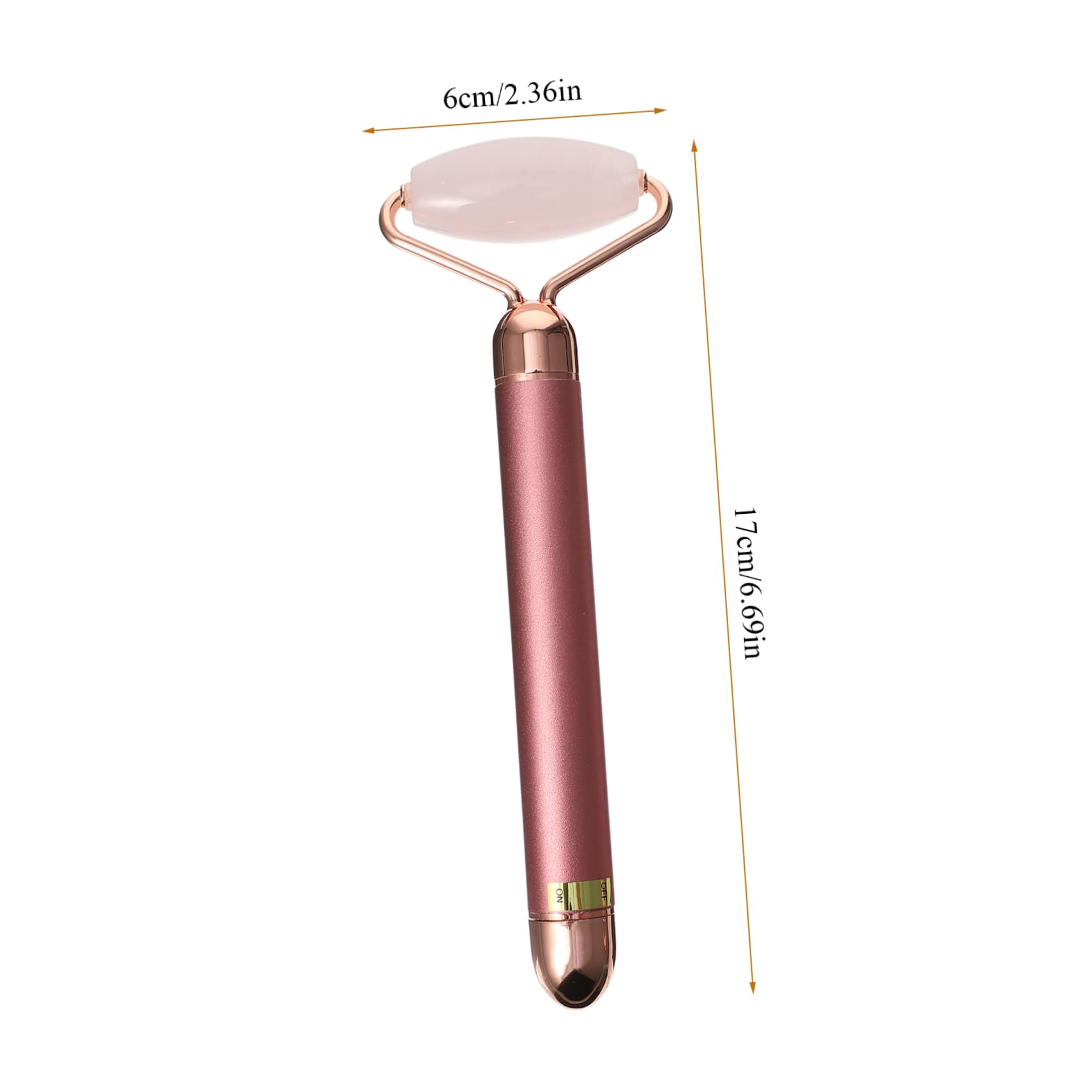 Rullo Massaggio Viso 3-in-1 in Jade Rosa Cristallo di Polvere, Massaggiatore Facciale Elettrico per Ridurre Occhiaie e Rendere la Pelle Luminosa