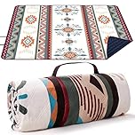 LARUTAN Waterproof Picnic Blanket, 200x200CM Large Beach Blanket Outdoor Picnic Mat, Beach Mat with Carrying Handle Sandproof Heatproof for Camping, Beach, Family Picnic Seattle
