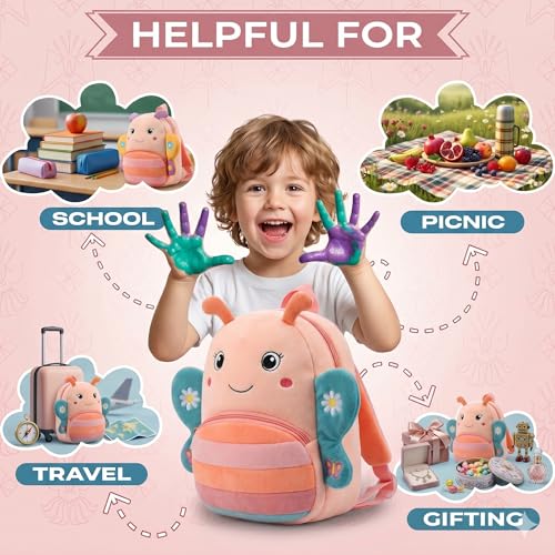Image of Delicado Cute Small Toddler Kids Backpack Nursery Playschool School Picnic Travelling Bag for Baby Boy Girl Age 2-5 Years