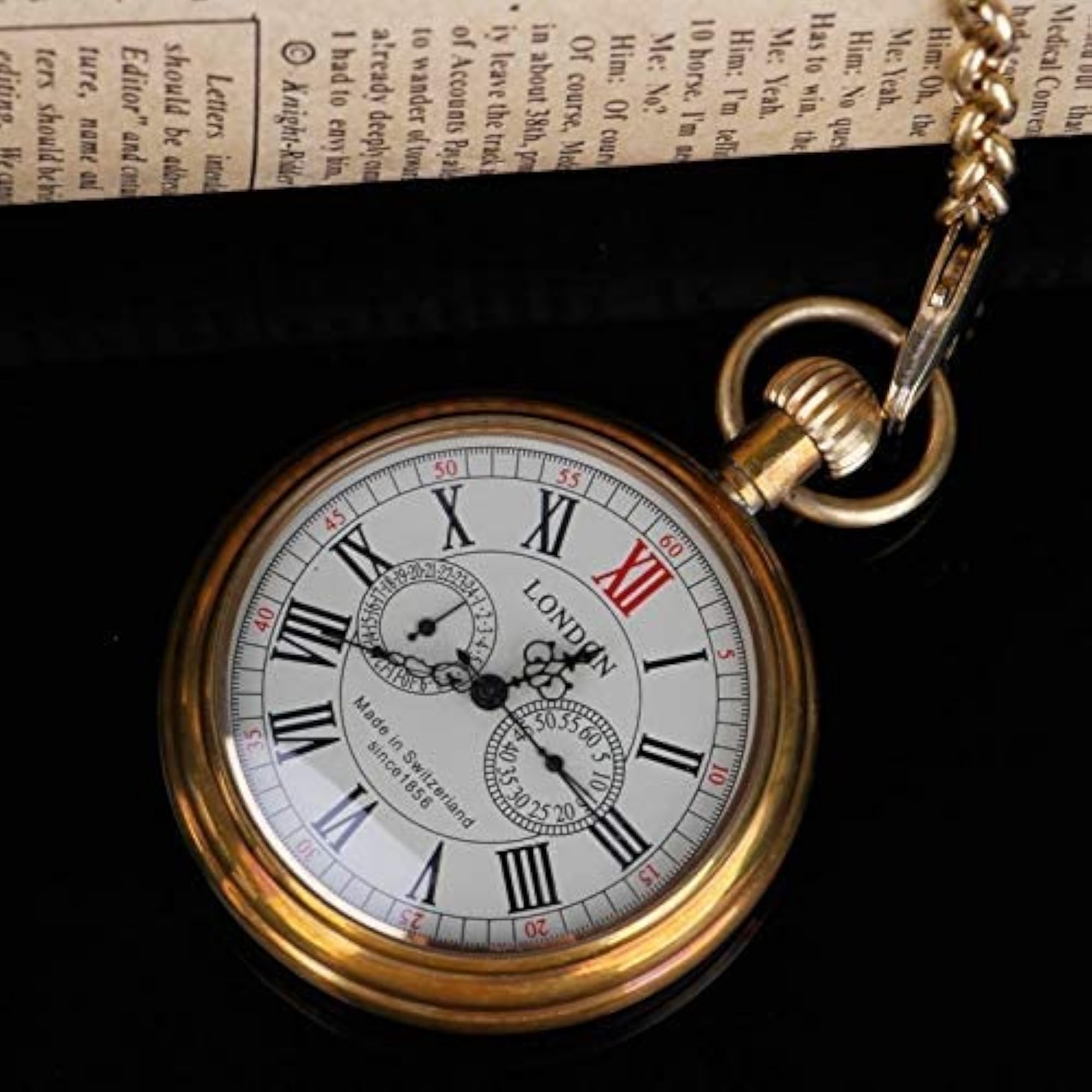 Vintage Copper Hand Winding Mechanical Pocket Watch