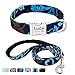 Beirui Ensemble collier et laisse pour chien personnalisé avec boucle à dégagement rapide - collier chien personnalisé avec motifs floraux - collier laisse chien pour chien de petite taille et moyenne