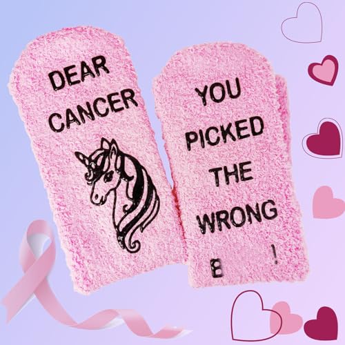 Image of Breast Cancer Socks for Women, Cancer Care Gifts for Women Get Well Soon Gifts Fighting Cancer Gifts Survivor Socks