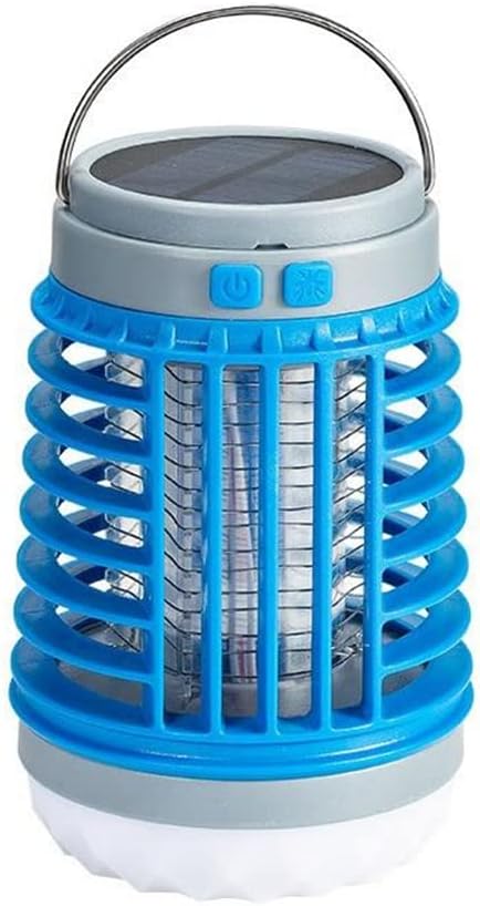 Hanging LED Mosquito Lamp Electric Fly Repeller Indoor Light Bug Zapper USB Rechargeable Outdoor Hiking Lantern, Blue