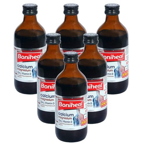 Image of AIMIL Boniheal Suspension (200ml) | Calcium Supplement with Magnesium, Zinc & Vitamin D | Herbal Tonic for Bone Health & Joint Pain Relief for Men & Women (Pack of 6)