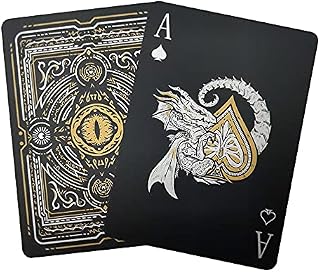 ACELION Waterproof Plastic Playing Cards, Deck of Cards, Gift Poker Cards (Black Dragon)