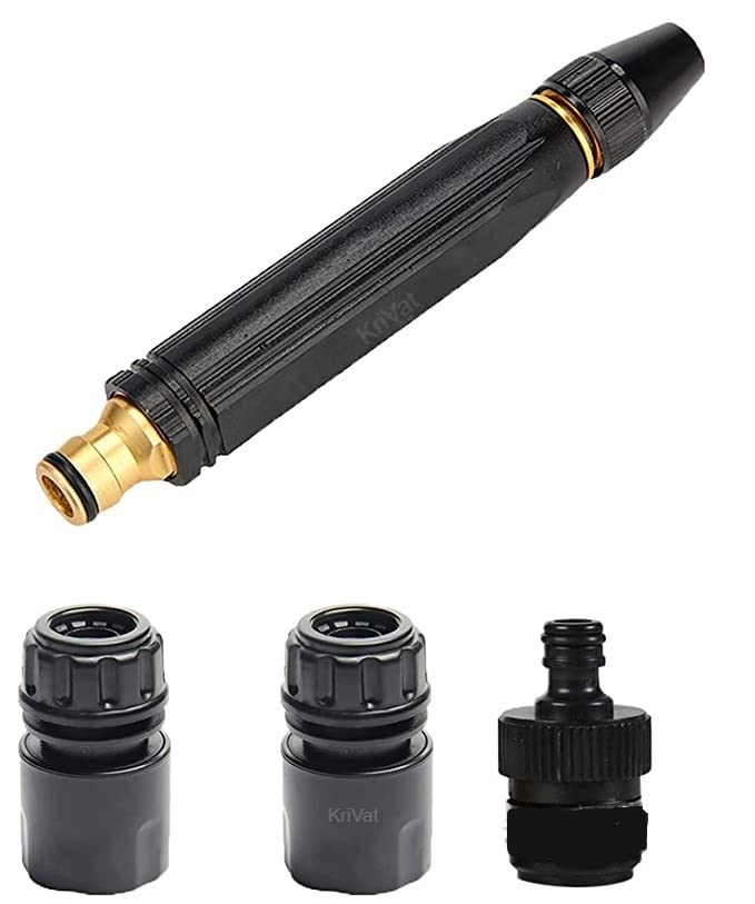 KriVat Water Pressure Washing Nozzle Sprayer Adjustable Heavy Duty Nozzle with High Pressure Water Gun for Car Bike Window Cleaning Sprayer Without Hose Pipe