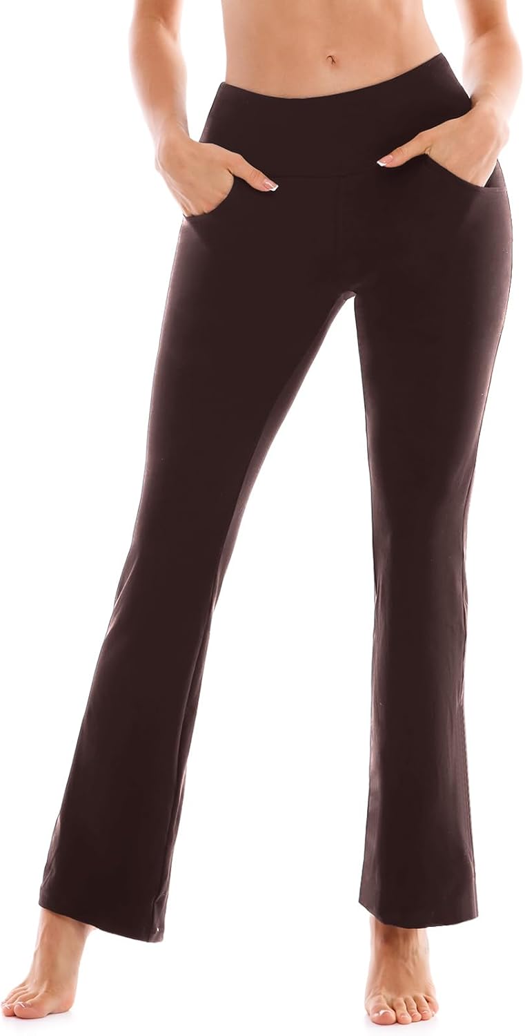 SINOPHANT Flare Leggings for Women with Pockets,High Waisted Tummy Control Bootcut Yoga Pants for Women Soft Bell Bottoms - Image 4