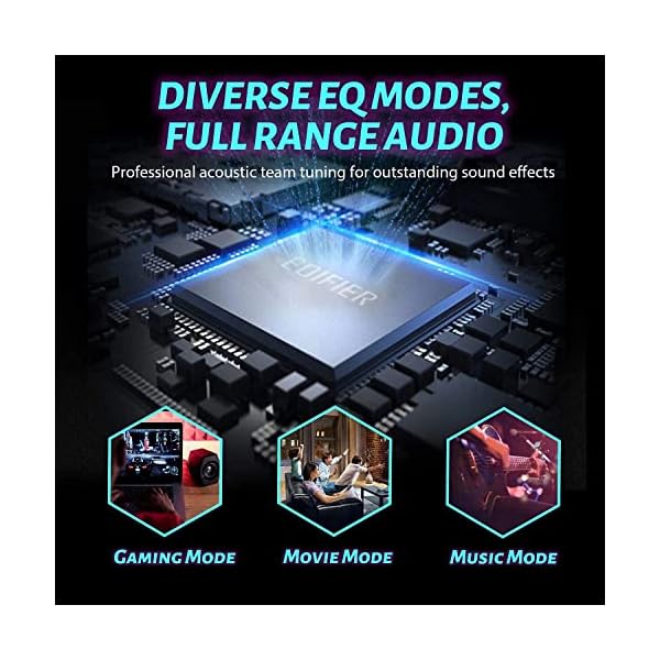 Edifier G2000 Multimedia Bluetooth Speakers for PC, Desktop Computer, Gaming, Laptop, Mac, Bass Multimedia Speakers USB with subwoofer, RGB Lights, 3.5mm AUX inputs,Black - Image 6