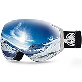 YAKAON Ski/Snowboard Goggles UV Protection Snowmobile Goggles Frameless Spherical Anti-Fog Lens Men Women Youth