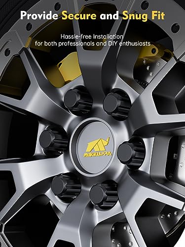 Image of MIKKUPPA M14x2.0 Wheel Lug Nuts - Replacement for 2004-2014 Ford F150 F-150 Expedition Lincoln Navigator Aftermarket Wheel - 24pcs Black Closed End 7 Spline Lug Nuts with 1 Socket Key