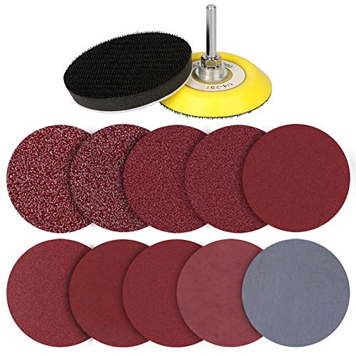 3 Inch 200 pcs Sanding Discs Pad Kit for Drill Grinder Rotary Tools, Hook and Loop Sandpaper Discs with 1/4 Inch Backer Plate Shank and Soft Foam Buffering Pad (80-3000 Grit)