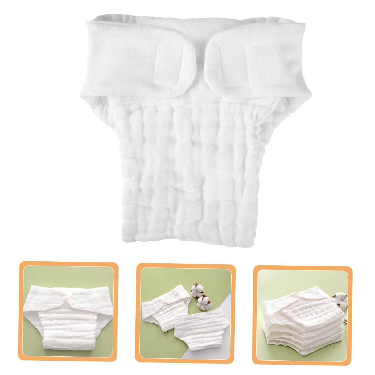 Pañal de Algodón Reutilizable para Ñiño, 5 Piezas, Talla M Blanco