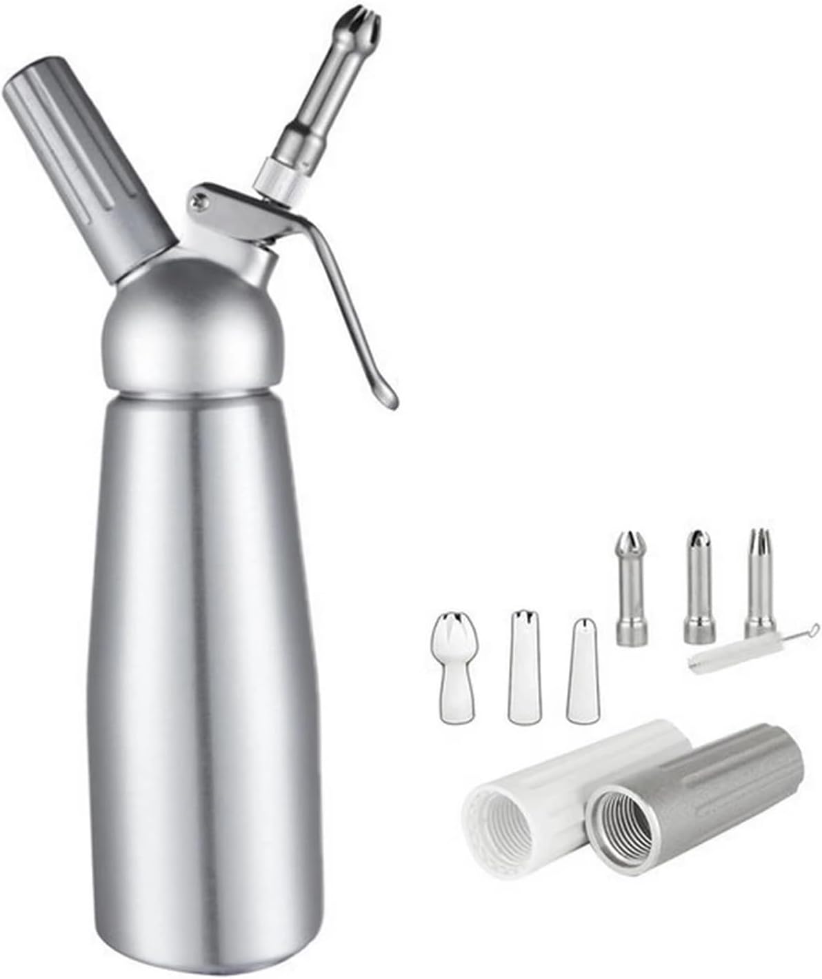 500/1000ml Aluminum Cream Whipped Dispenser Foaming Kitchen Accessories Tools And Nozzle(1000ml with nozzle)