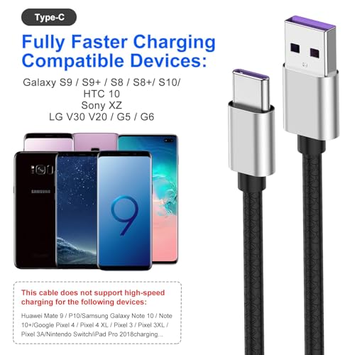 Image of USB Type C Cable 10ft, [2 Pack] USB A 2.0 to USB-C 10 ft Type C Fast Charger Extra Long Durable TPE USBC to USBA Cord for iPhone 17 /16 /15 Pro Plus Pro Max Samsung Galaxy A10 /A20 /A51 /S10 /S9 Plus /Note 9