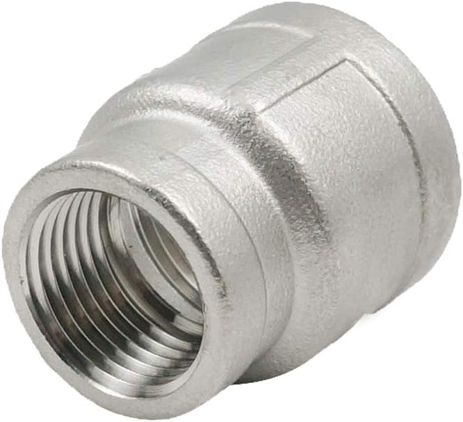 Beduan Stainless Steel Reducer Coupling, 3/4" x 1/2" Female NPT Reducing Cast Pipe Fitting(I.D X I.D:1" x 3/4")