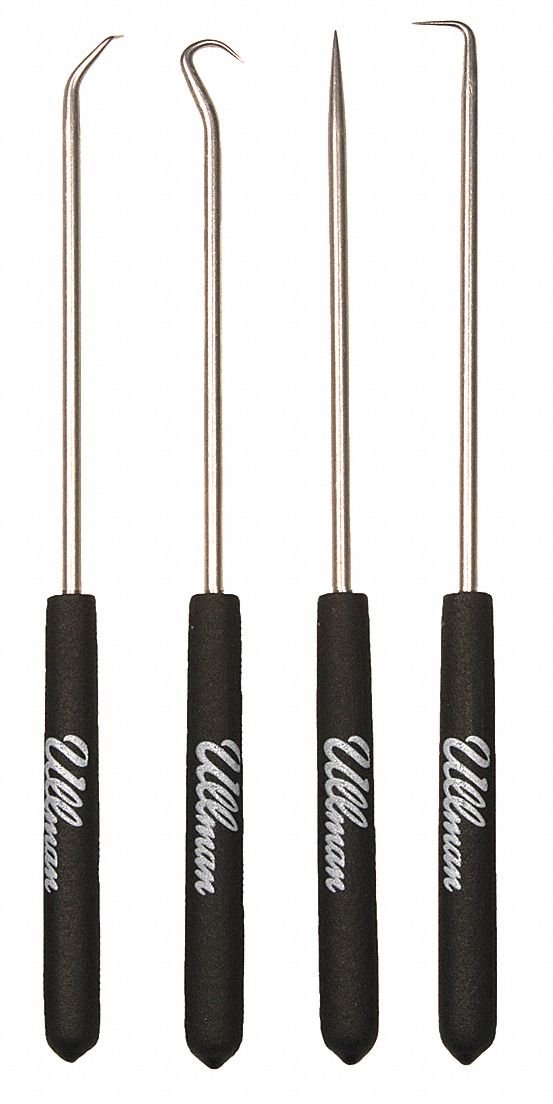 Pick/Hook Set, Stl Shft, Plstc Grps, PK4
