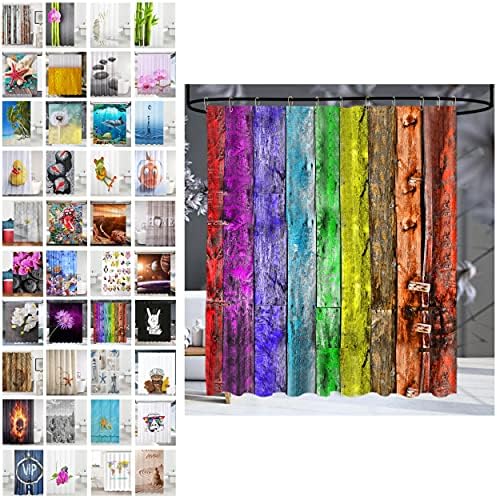 Shower curtain | Wide choice of beautiful shower curtains | Waterproof | Anti-Mould | with 12 Rings (180 x 200 cm, Rainbow)