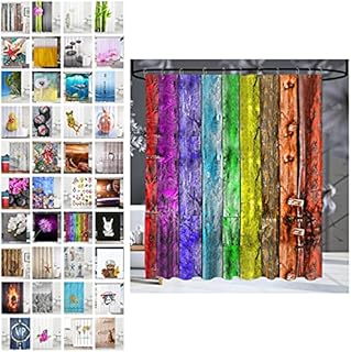Shower curtain | Wide choice of beautiful shower curtains | Waterproof | Anti-Mould | with 12 Rings (180 x 200 cm, Rainbow)