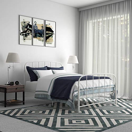 DHP Lafayette Metal Bed, White, Queen