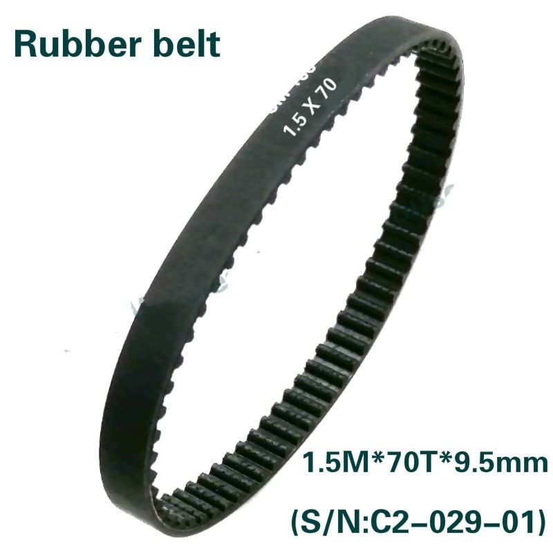 Aandrijfriem Stalen Riem Timing Rubber 1.5Mx70Tx9.5mm Industriële Riembreedte Voor Cj0618 Mini Draaibank Machine West Matt C2 C3 Draaibank Binnensingel riem (Kleur : Rubber belt) - Image 3