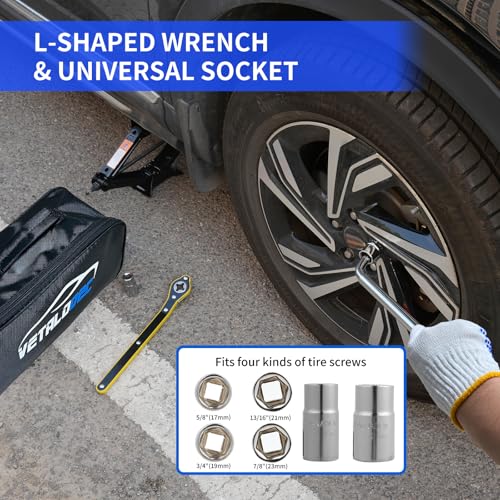 Image of Scissor Jack Kit - 2 Ton (4409 Lbs) with Lug Wrench, Tire Change Kit for Car, Truck, SUV