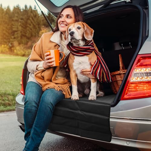 PWGHWG Auto Ladekantenschutz Kofferraum 96 × 63 cm Stoßstangenschutz Hund Kofferraumschutz Faltbarer Kofferraum Schutzmatte Universeller Kofferraum-Schutz und Stossstangen-Schutz