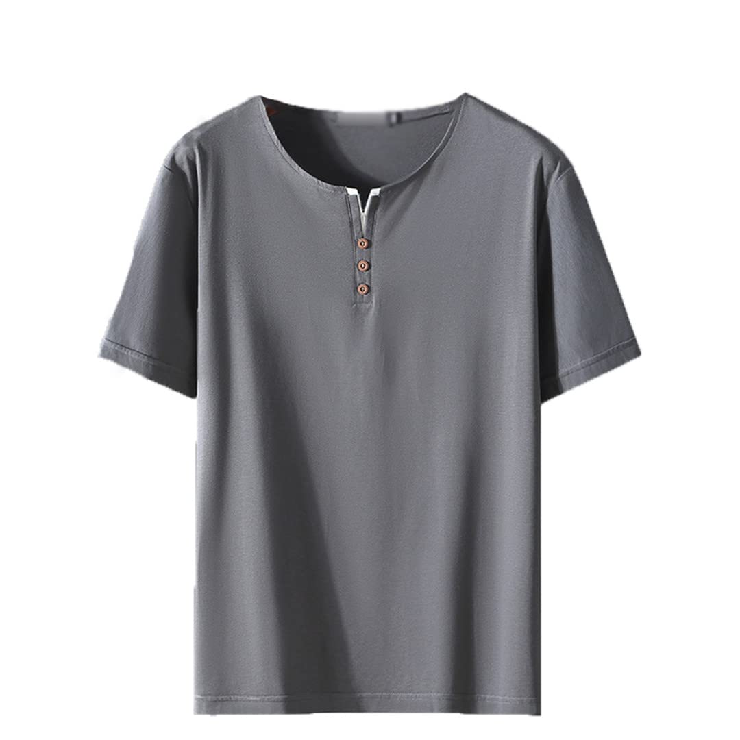 Lmtossey Maglietta a maniche corte estiva Plus Size Top T-shirt casual da uomo