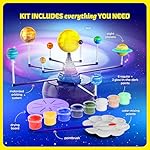 Dan&Darci 360° Orbiting Solar System for Kids - Paint & Build Model Kit - Arts and Crafts for Kid Ages 8-12, 4-6, 4-8, 6-8 - Space Toys 8-10 - Science Astronomy Gifts - Painting Craft Kits for Boys
