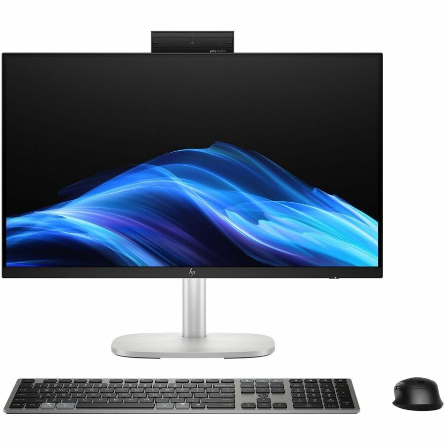 Image of HP EliteStudio 8 AiO G1i All-in-One Computer - Intel Core Ultra 7 265 - vPro Technology - 32 GB - 1 TB SSD - 23.8 inch Full HD Touchscreen - Desktop - Pike Silver - Intel Q870 Chip - 1920 x 1080 - Windows