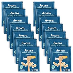 Amara Organic Baby Food – Stage 1 – Banana – Baby Cereal to Mix With Breastmilk, Water or Baby Formula – Shelf Stable Baby Food Pouches Made from Organic Fruit – 14 Pouches, 3.5oz Per Serving