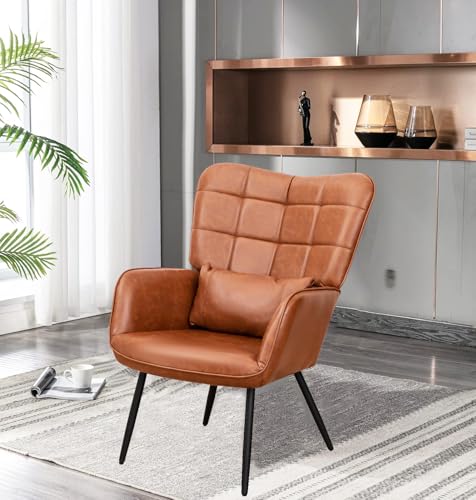 Sillón Plegable Cuero Marrón miniatura 1
