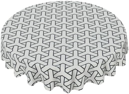 Mantel redondo minimalista en blanco y negro, lavable, resistente a las arrugas, para el hogar, cocina, comedor, picnic, campamento, fiesta,