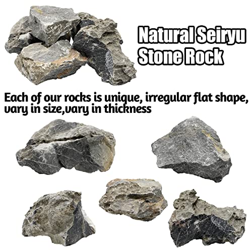 Pinvnby Natural Aquarium Stone Ph Neutral Rocks Reptile Enclosures And Aquascaping 4.5Lbs Natural Seiryu Stone #TOP1