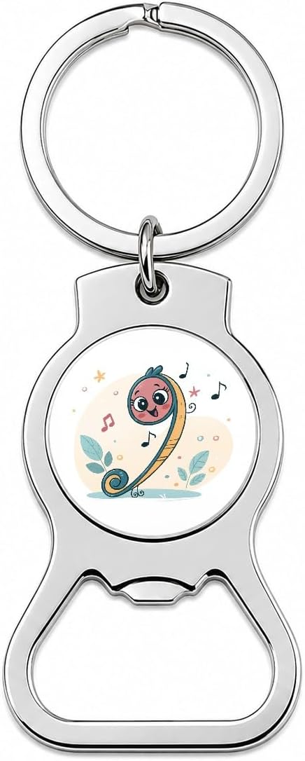 Kawaii Bass Music Cute Bottle Opener Keychain