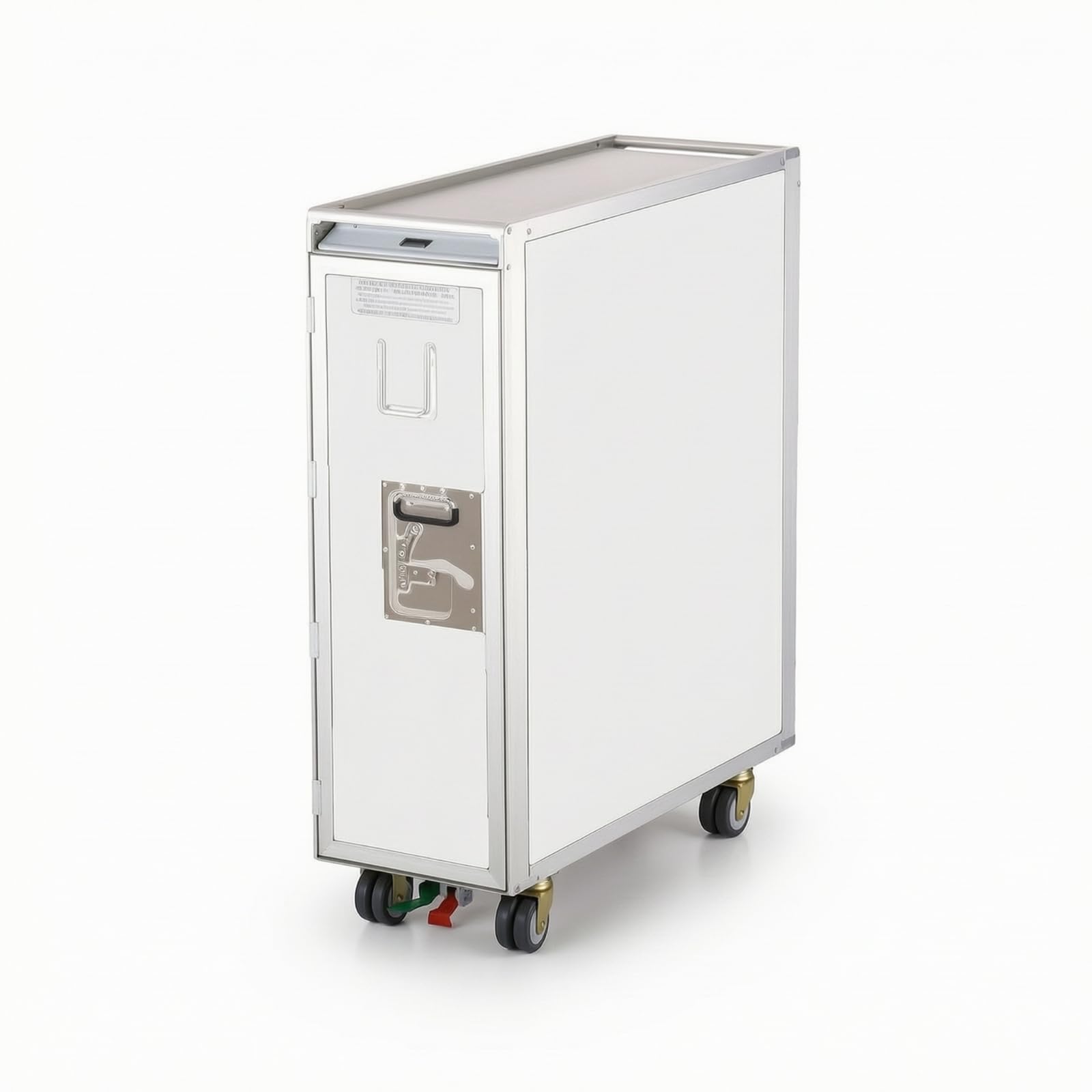 predolo Carrello di Servizio su Ruote Alto Carrello Contenitore con Anta Stretto per Ristoratori, Ristorante, Bianco, Americano