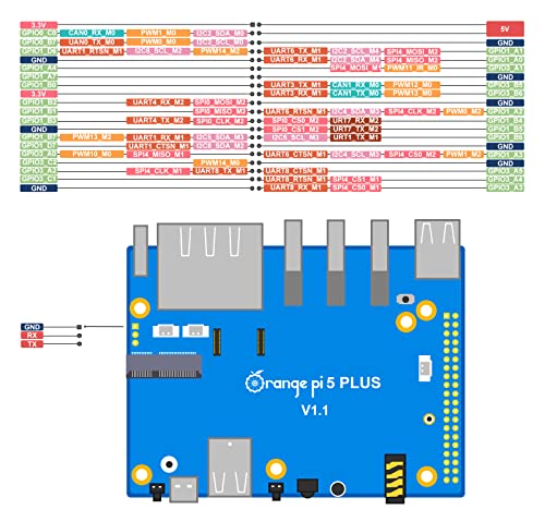 Image of Orange Pi 5 Plus 8G with 64GB eMMC Module RK3588 8 Core 64 Bit Single Board Computer, 2.4GHz Frequency Open Source Board Run Orange Pi OS,Android,Debian,Ubuntu (Pi 5 Plus 8G+64GB eMMC+TC Supply)